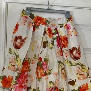 Boston Proper pleated floral skirt